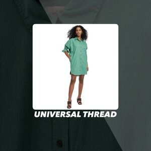 EUC Universal Thread Green Oversized Shirt Dress